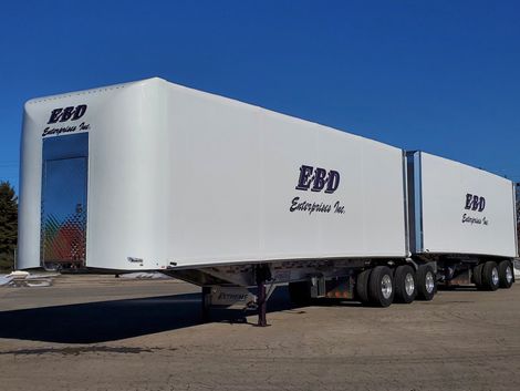 White semi-trailer with 