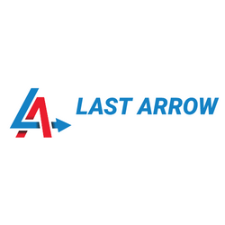 Logo with a stylized blue and red 