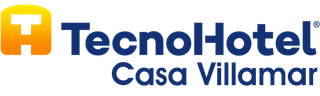 A logo for a hotel called tecno hotel casa villamar