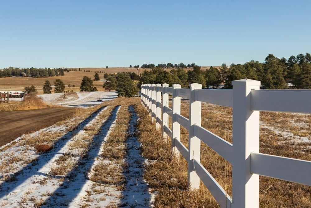 A White Fence Along A Dirt Road In A Field — Rabbo's Fencing Services In Pinelands, NT