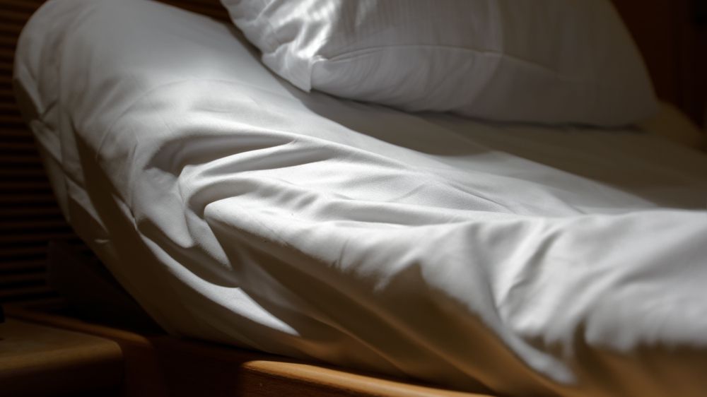 A Rumpled Bedsheets with Pillow — Water Works Waterbeds in Chermside, QLD