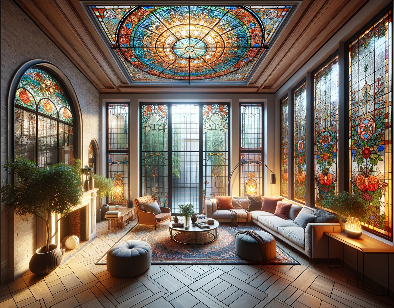 
Innovative Applications in Home Decor
Beyond windows and doors, stained glass is finding its way into other aspects of home decor in innovative ways.
Room Dividers
Stained glass room dividers are a stylish and functional trend. They provide privacy while allowing light to flow through, creating a sense of openness.
Lighting Fixtures
Contemporary lighting fixtures with stained glass are another way to incorporate this art form into modern homes. These fixtures can add a splash of colour and artistry to any room.
The Lead Light Gallery's Contemporary Approach
At the Lead Light Gallery, we're at the forefront of these contemporary trends. Our artists combine traditional techniques with modern designs to create stained glass that is both timeless and trendy.
Custom Designs for Modern Homes
We specialise in custom designs, working closely with homeowners to create stained glass pieces that reflect their personal style and the architectural character of their homes.
Embracing New Trends
Our gallery is constantly exploring new ideas and trends in stained glass, ensuring that our clients have access to the latest in contemporary design.
Conclusion
Stained glass is an art form that continues to evolve, seamlessly fitting into the ever-changing landscape of home design. At the Lead Light Gallery, we're passionate about bringing the beauty of contemporary stained glass into your home. Whether you're looking for a bold statement piece or a subtle addition to your decor, our gallery is here to turn your vision into reality.
