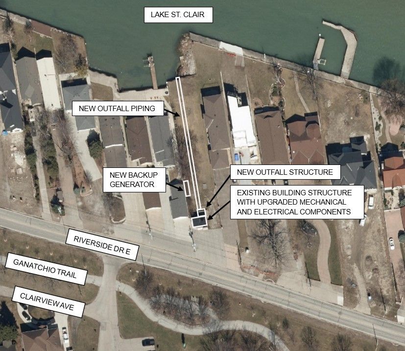 A maps view of the East Marsh pumping station upgrade project upgrades.