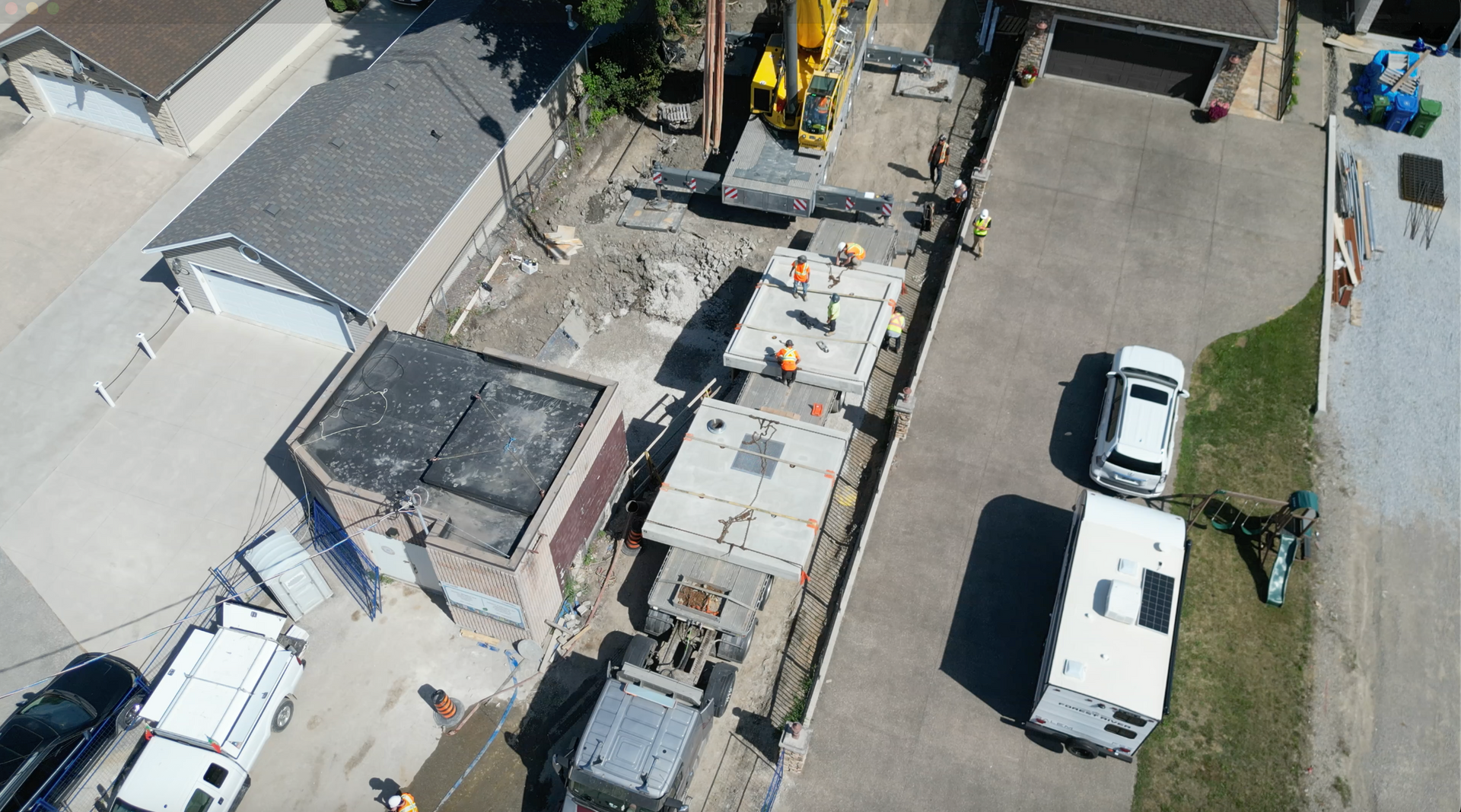 A birds-eye-view of upgrades being done on the East Marsh Piping System.
