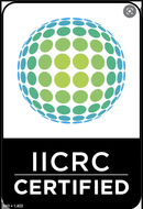 A logo that says iicrc certified on it
