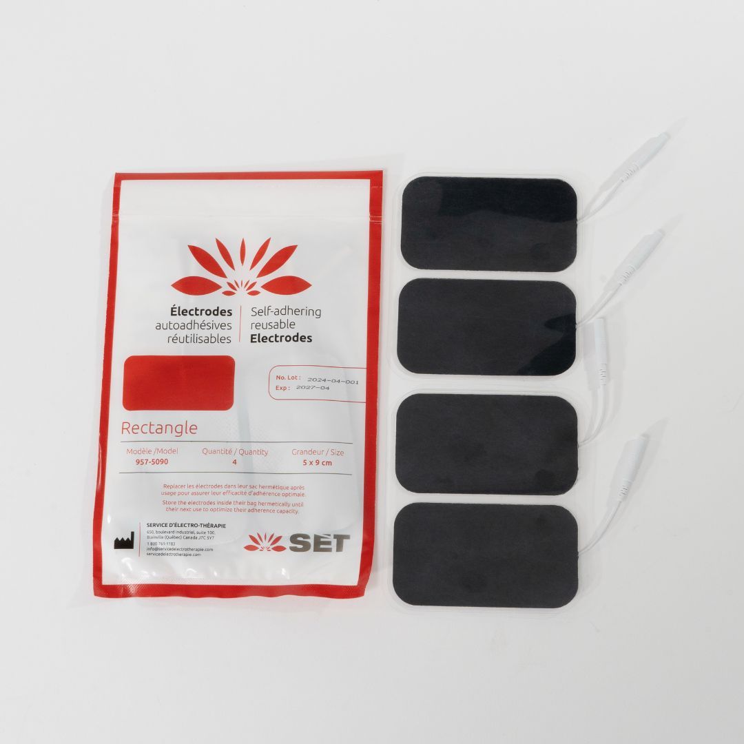 ÉLECTRODES AUTOADHÉSIVES RÉUTILISABLES RECTANGLES
