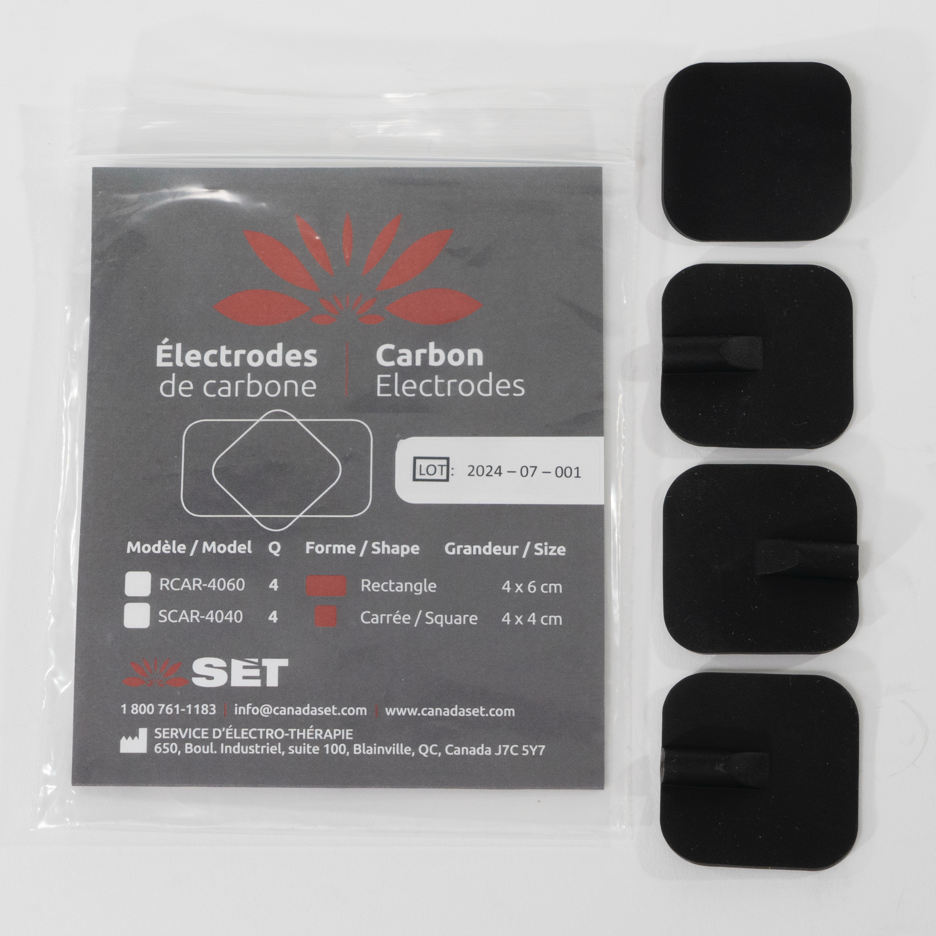 ÉLECTRODES DE CARBON CARRÉS