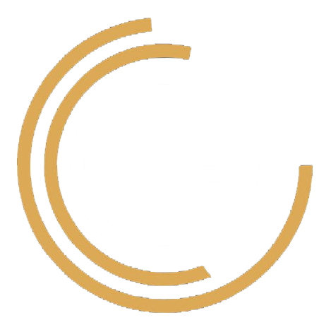 Two gold arcs, one inside the other, forming a partial circle.