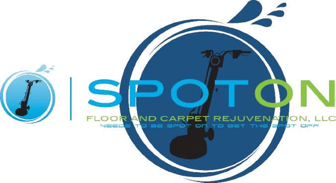 A logo for spoton floor and carpet rejuvenation llc