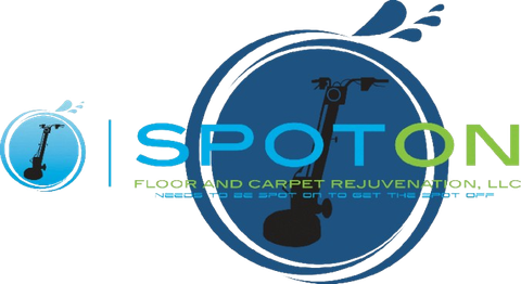 A logo for spoton floor and carpet rejuvenation llc