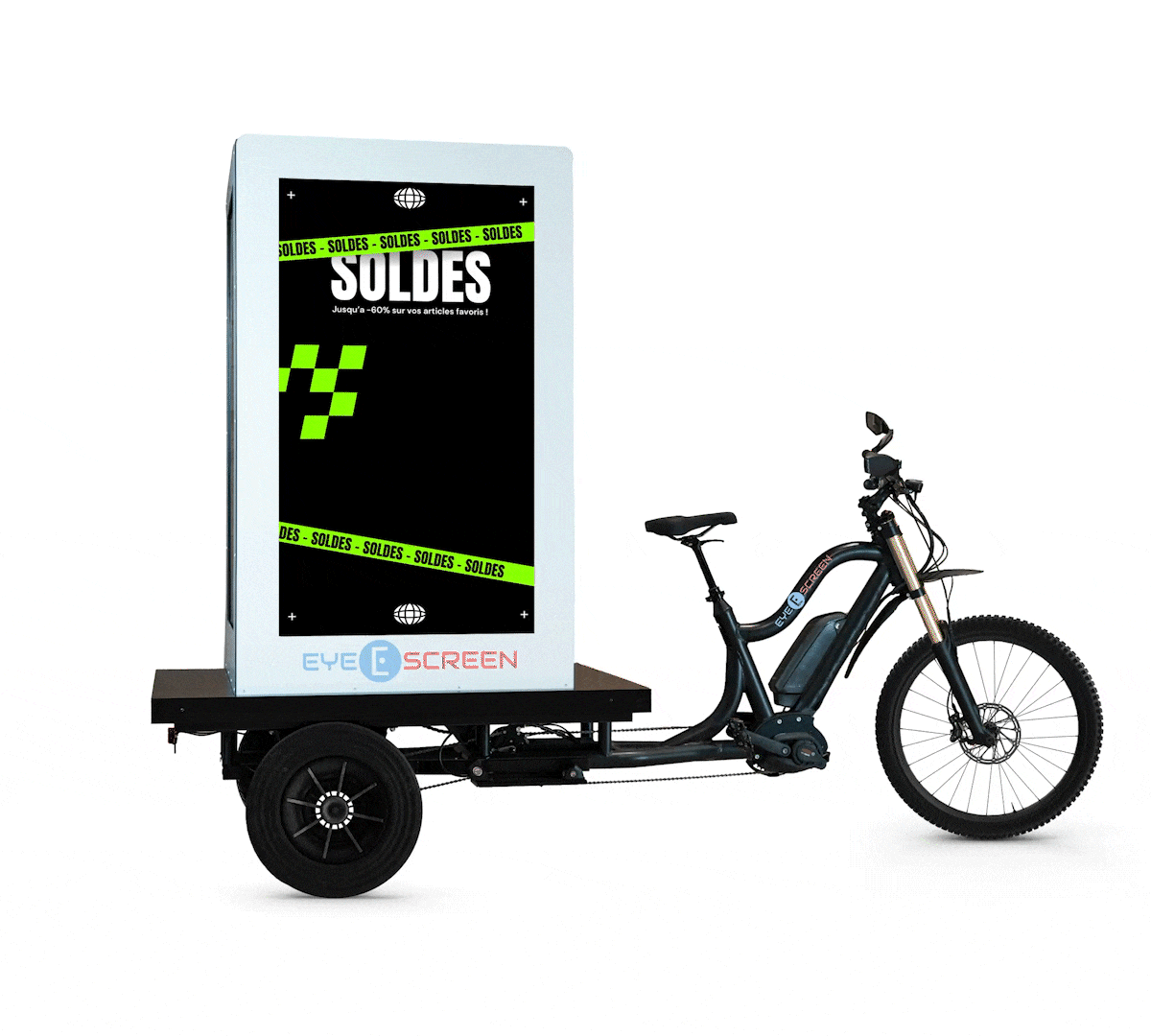 TriAd - vélo publicitaire avec écran - campagne de street marketing 