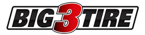 The logo for Big 3 Tire. White box with black text and a red number 3. | DH Automotive