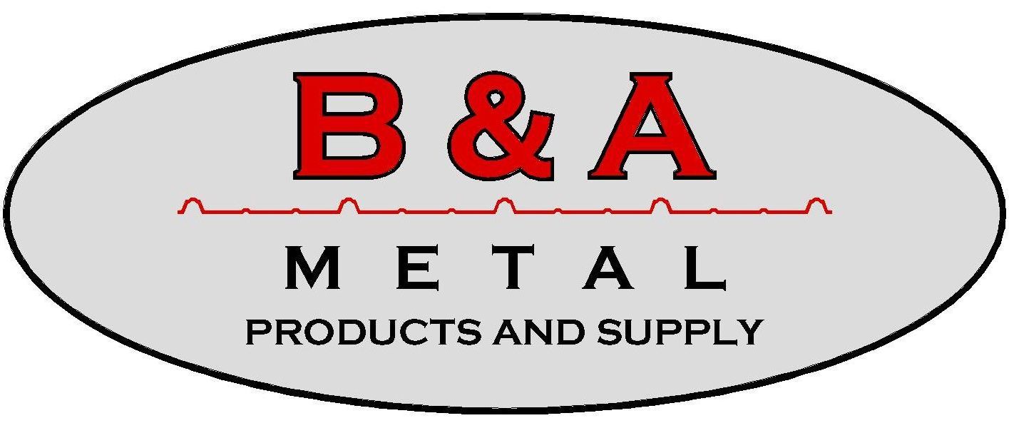 B&A Metal Products and Supply logo in red and black inside a gray oval