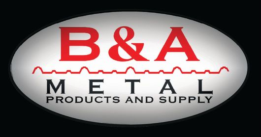 B&A Metal Products and Supply logo in red and black on a silver oval background