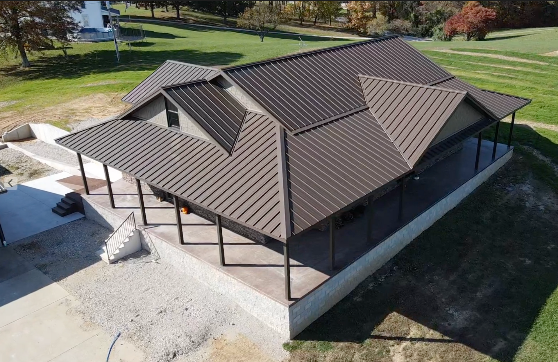 Standing seam metal roof showcasing many trim options.