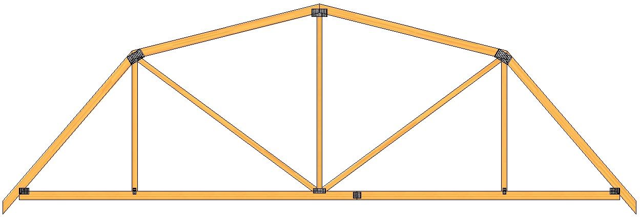 Orange-and-white geometric bridge truss illustration on a plain background