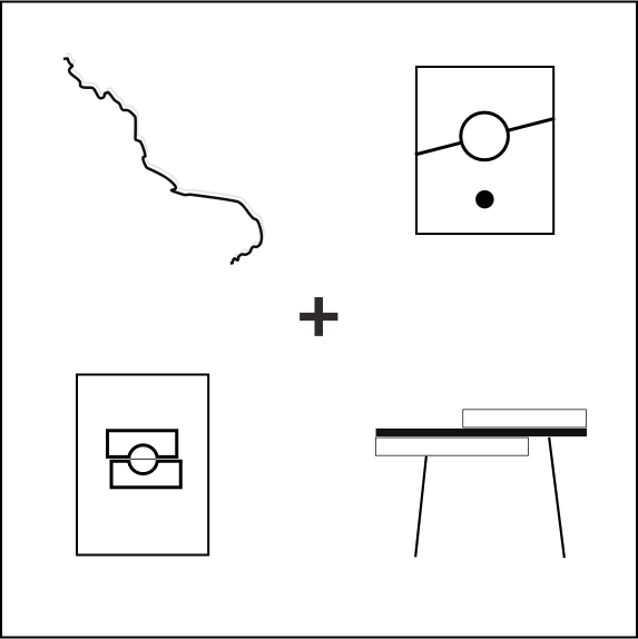 A black and white drawing of a square with a circle in the middle.
