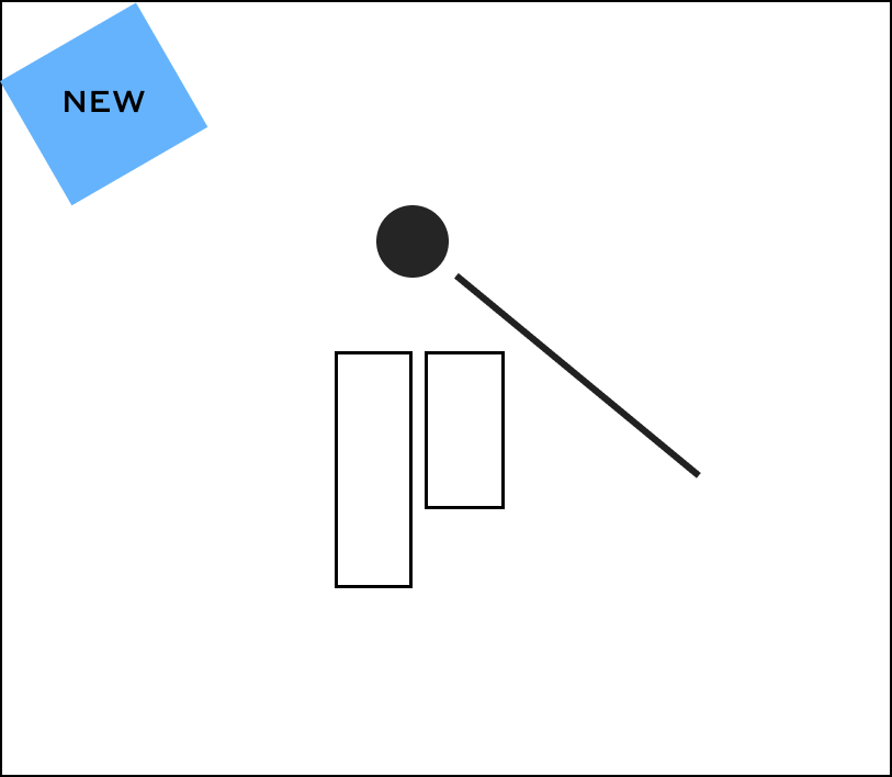 A black and white drawing of a square with a circle in the middle.