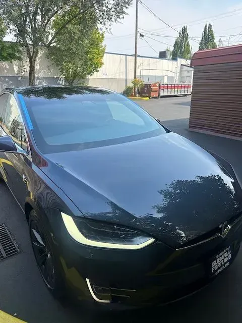 Grey Tesla Model X Parked