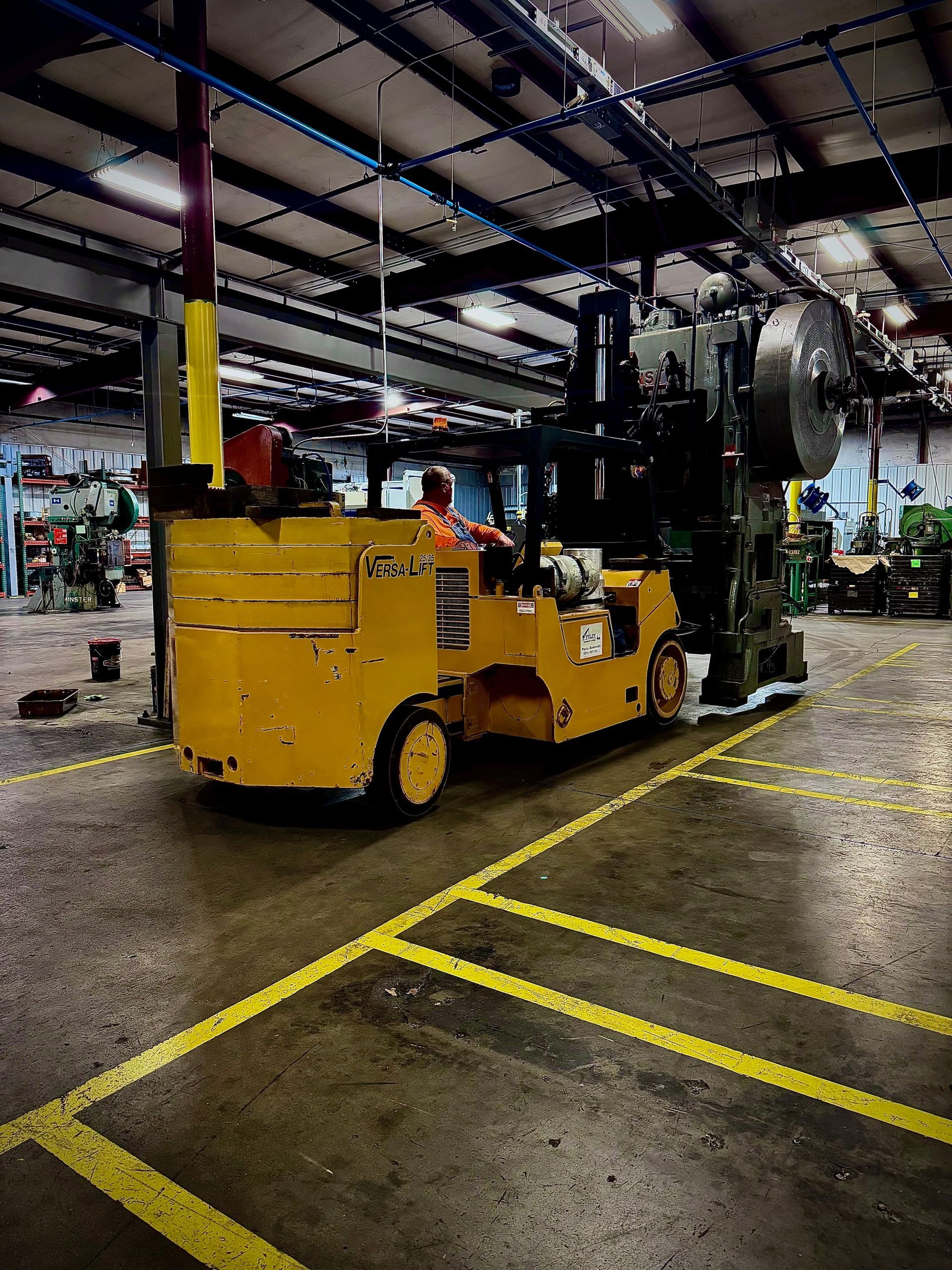 A forklift with the number 101 on it