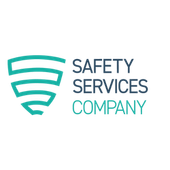 Logo for Safety Services Company: shield icon with blue and teal text.