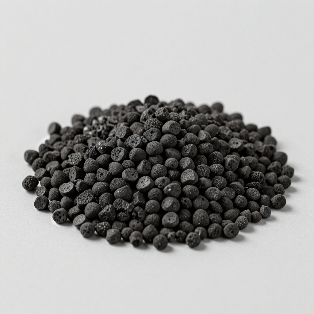 Montón de pequeñas bolitas negras sobre un fondo blanco