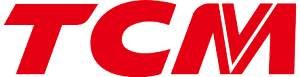 Un logo tcm rouge sur fond blanc