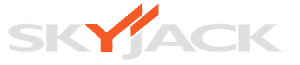 Un logo pour skyjack avec une flèche rouge au milieu