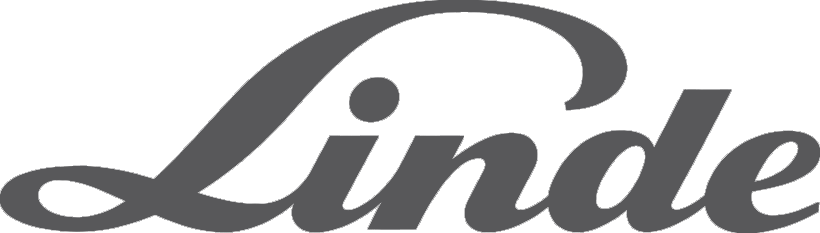 Un logo noir et blanc pour Linde sur fond blanc.