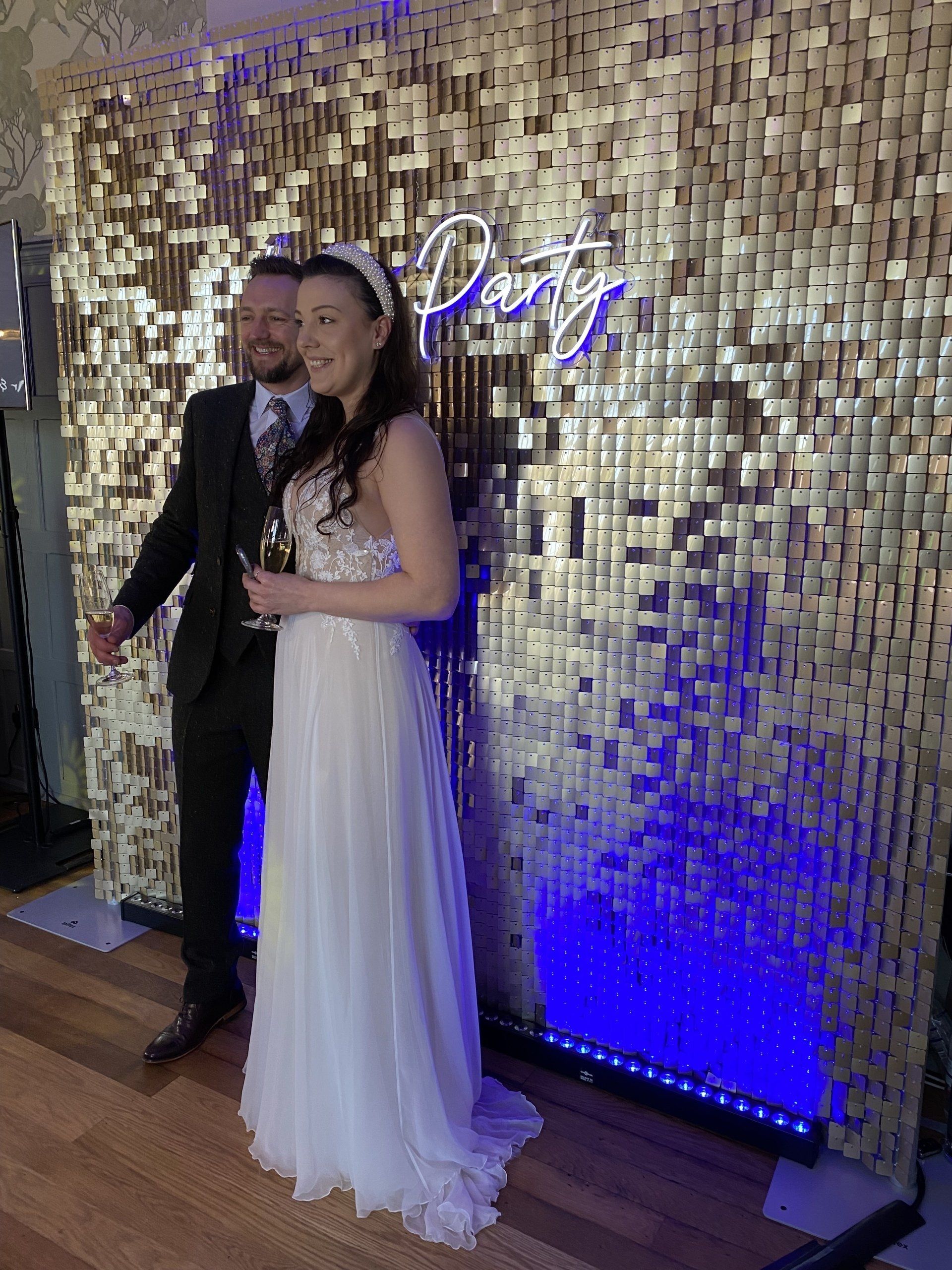 Sequin Shimmer Wall Backdrop Hire Southampton - Party Delights Photo Booth