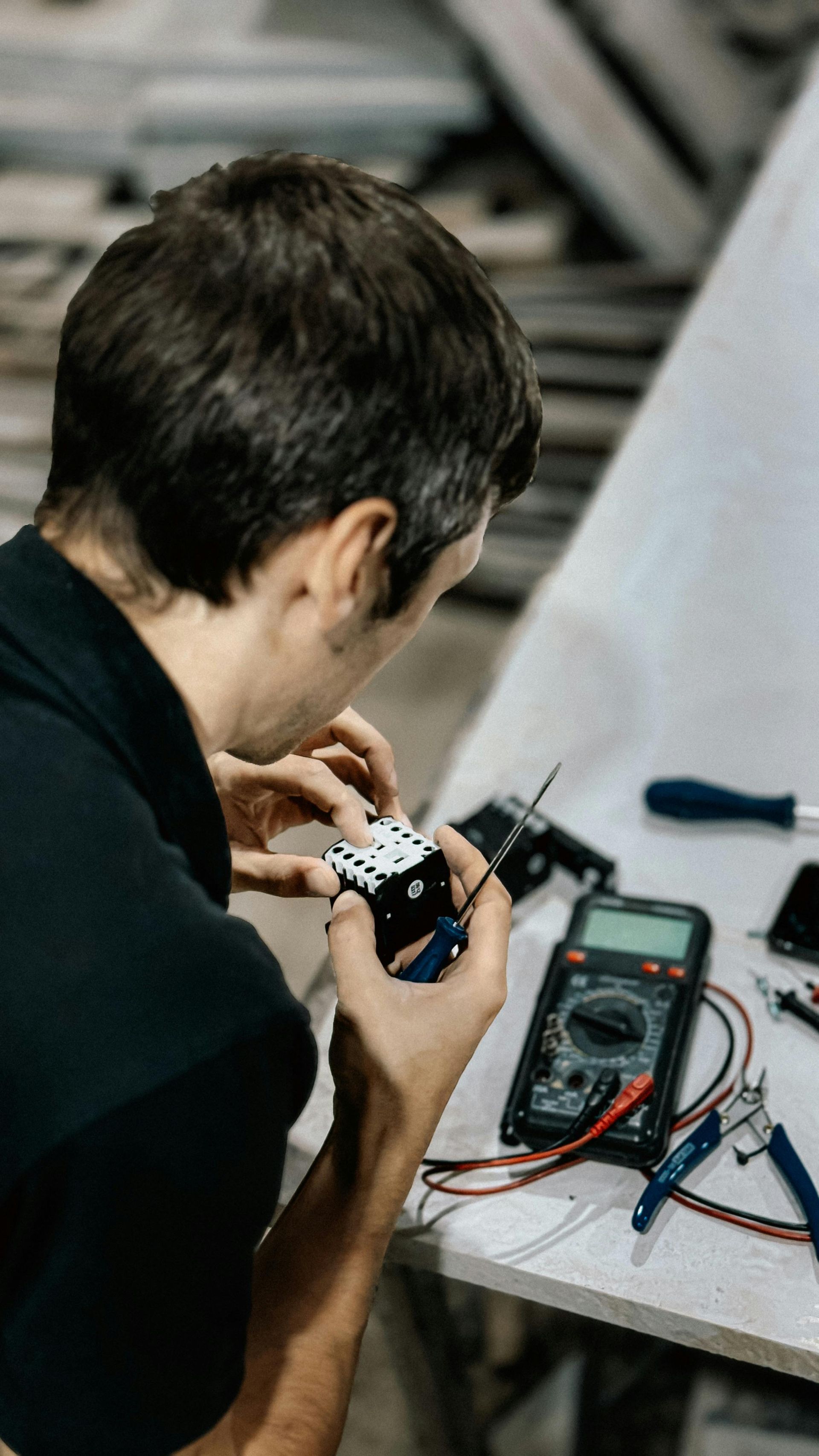 Portable appliance testing at shipping container conversion company