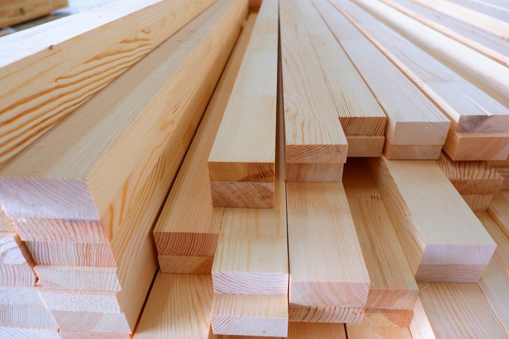 Stack of Freshly Cut Light-colored Lumber — Sly Bros in Woodburn, NSW