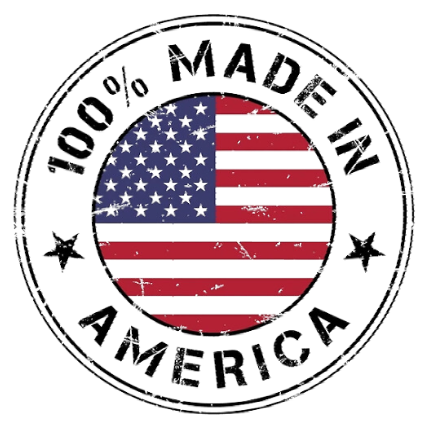 A stamp that says 100 % made in america