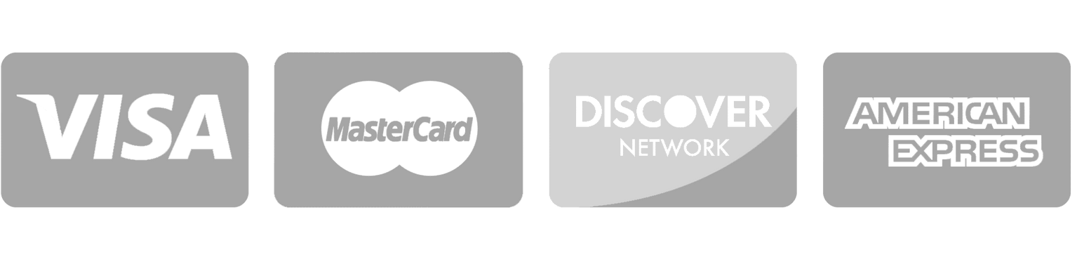 A visa mastercard discover and american express logo on a white background