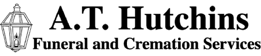 Logo of A.T. Hutchins Funeral and Cremation Services, featuring a lantern with a flame.