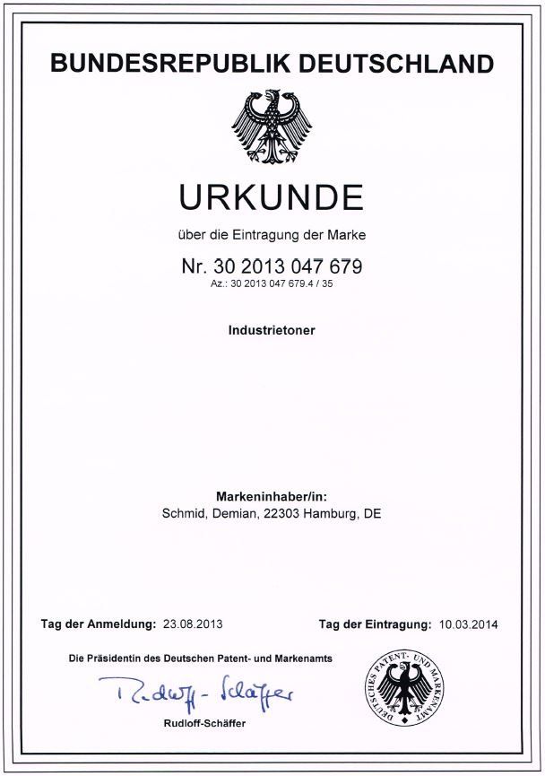 Deutsches Warenzeichen mit dem deutschen Adlerwappen.