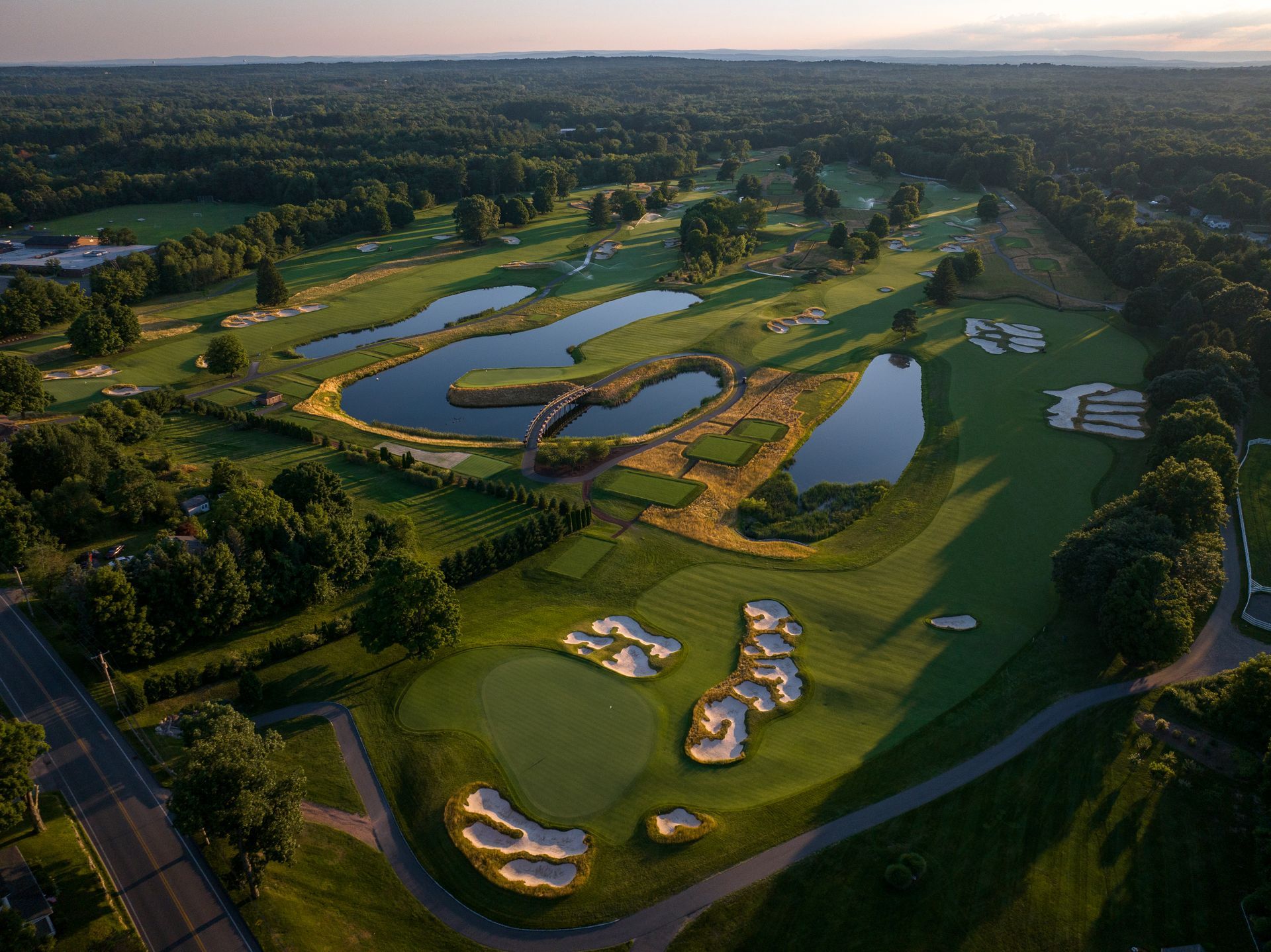 Aerial view of golf course
