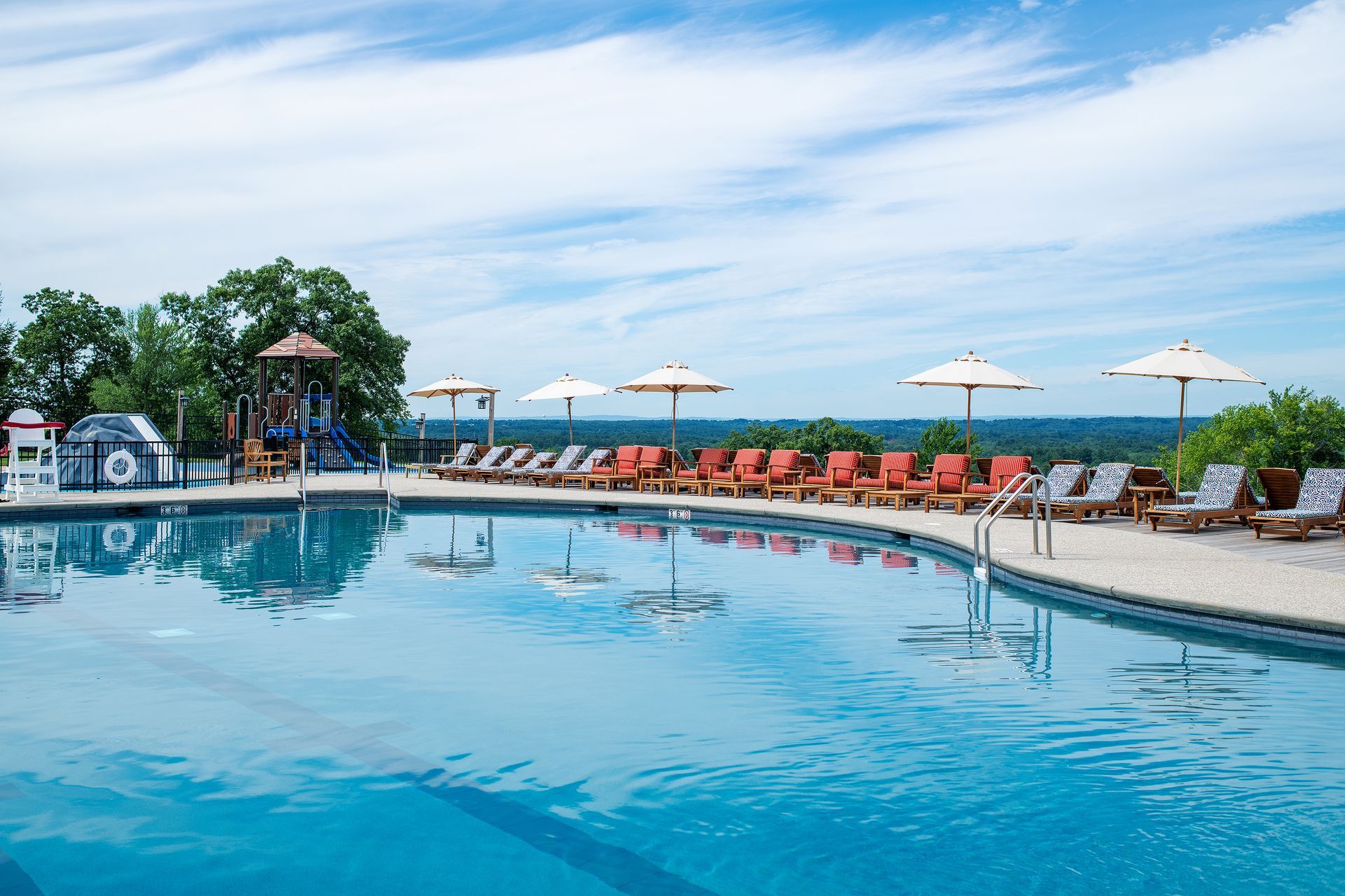 Enjoy amazing views from our pristine outdoor pool at GreatHorse