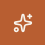 Orange square with a white sparkle icon