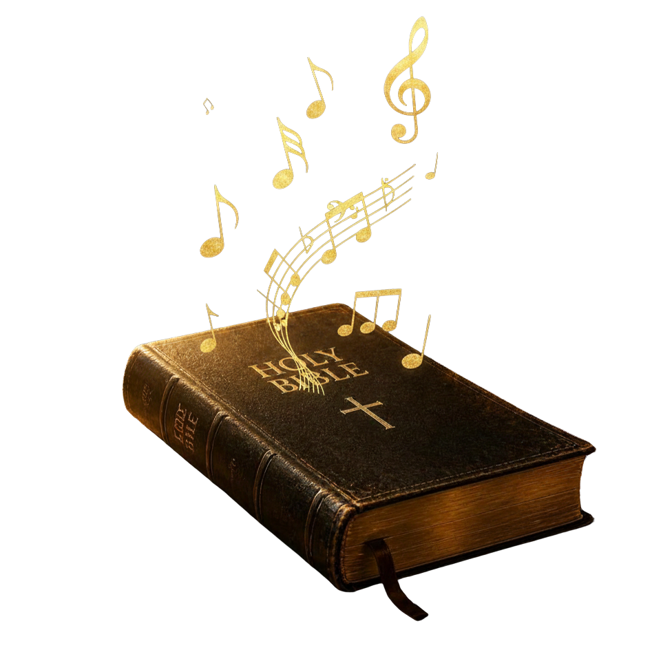 Bible and music notes