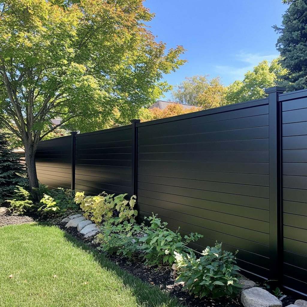Black aluminum privacy fence in Alexandria, La