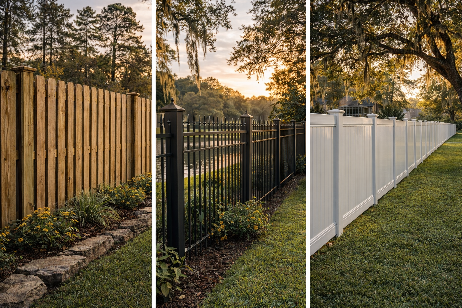 Wood, aluminum, and vinyl fencing options in Alexandria, LA