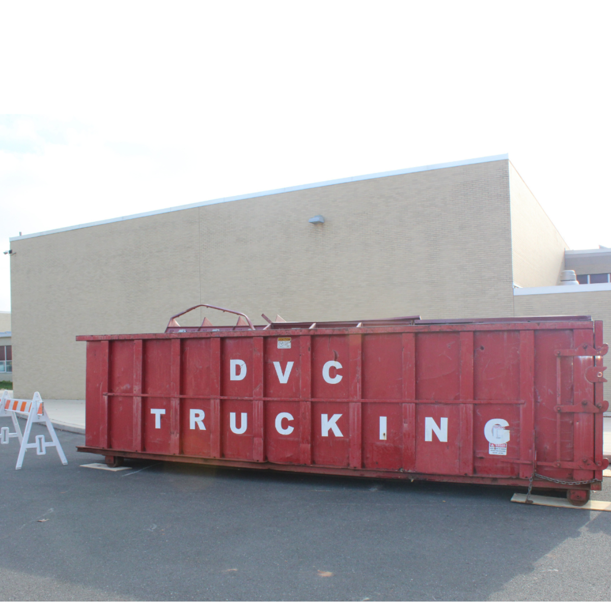 Delaware Valley Contractors dumpster at Gov. Mifflin High School.