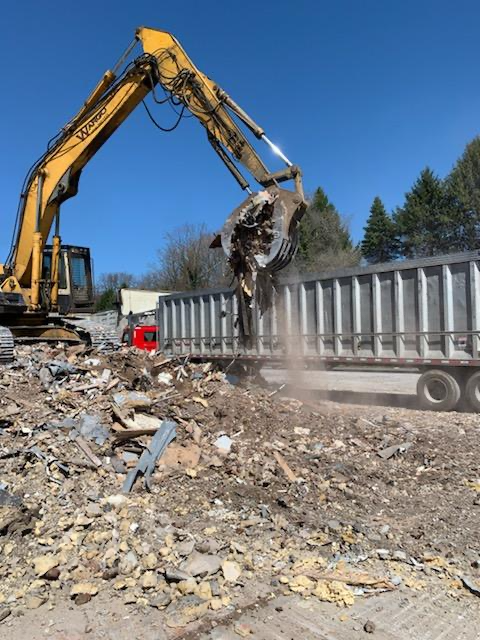 Hauling demolition debris from an old Giant Store