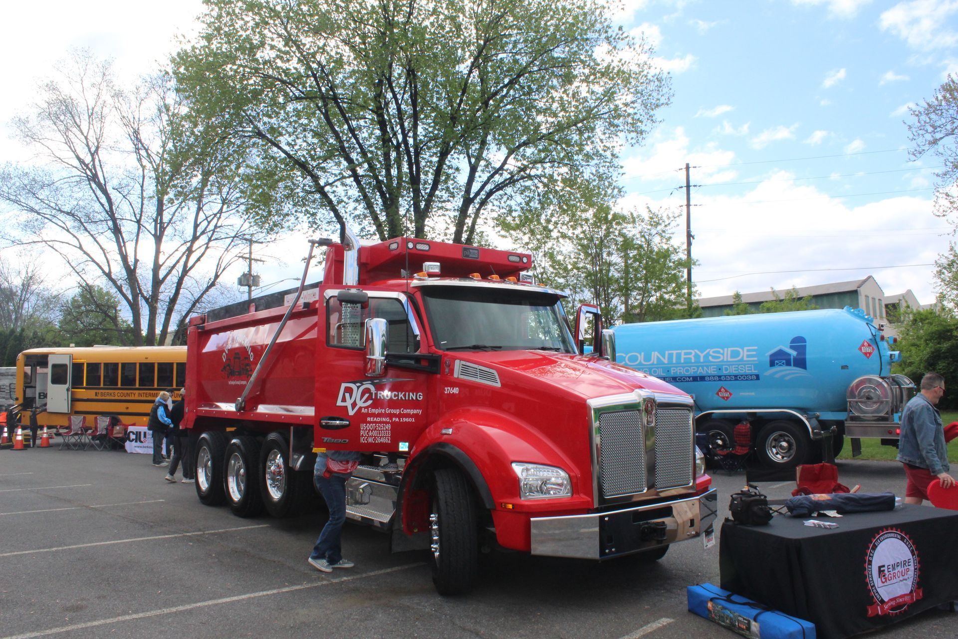 DVC's big red tri-axle dump truck at Touch-a-Truck!