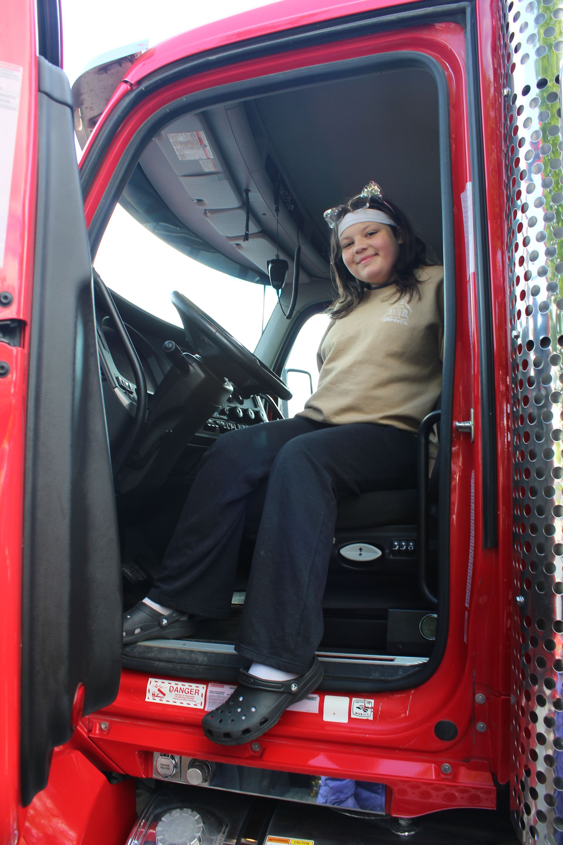 Future drivers check out DVC's dump truck.