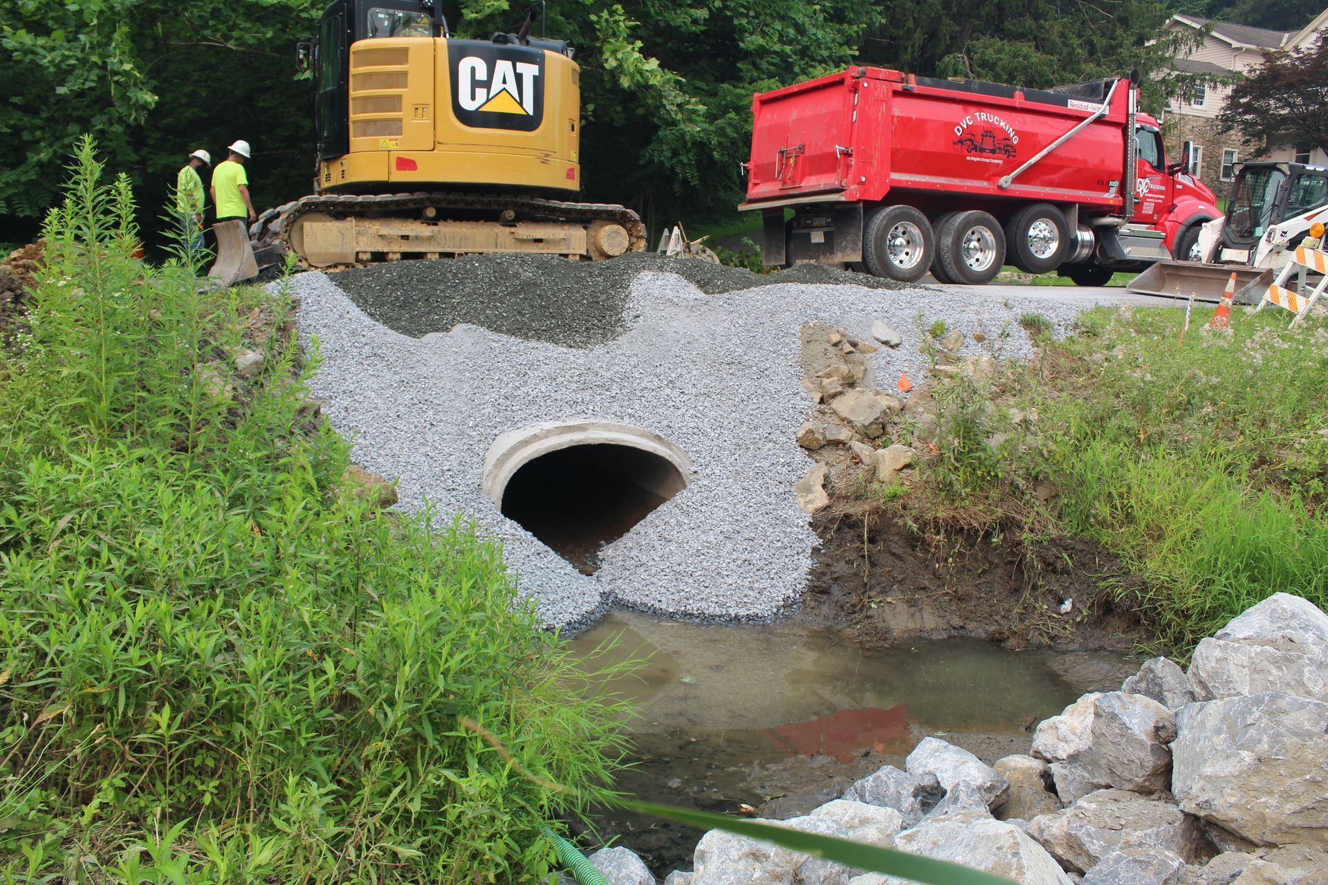 DVC delivered stone material for the culvert replacement. 