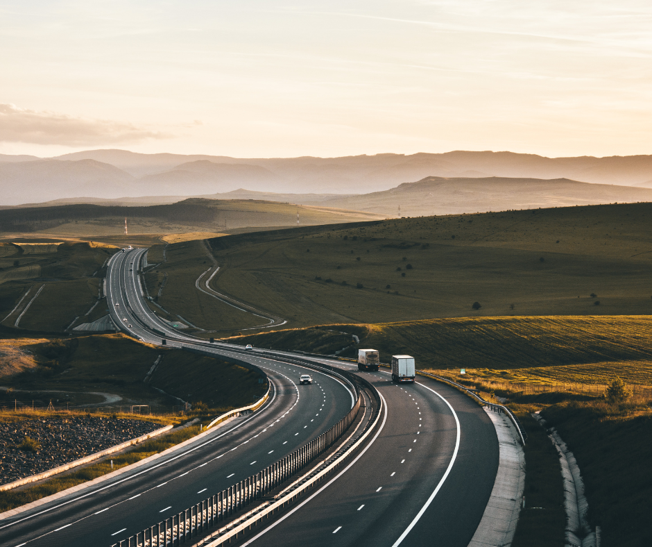 Trucks on a highway