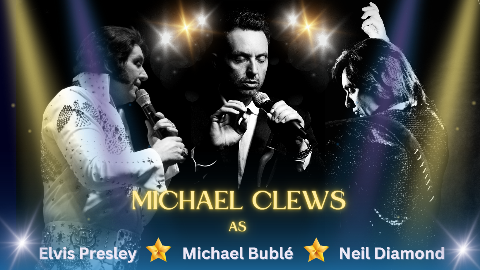 Michael Clews as Elvis, Neil Diamond & Michael Buble tribute acts
