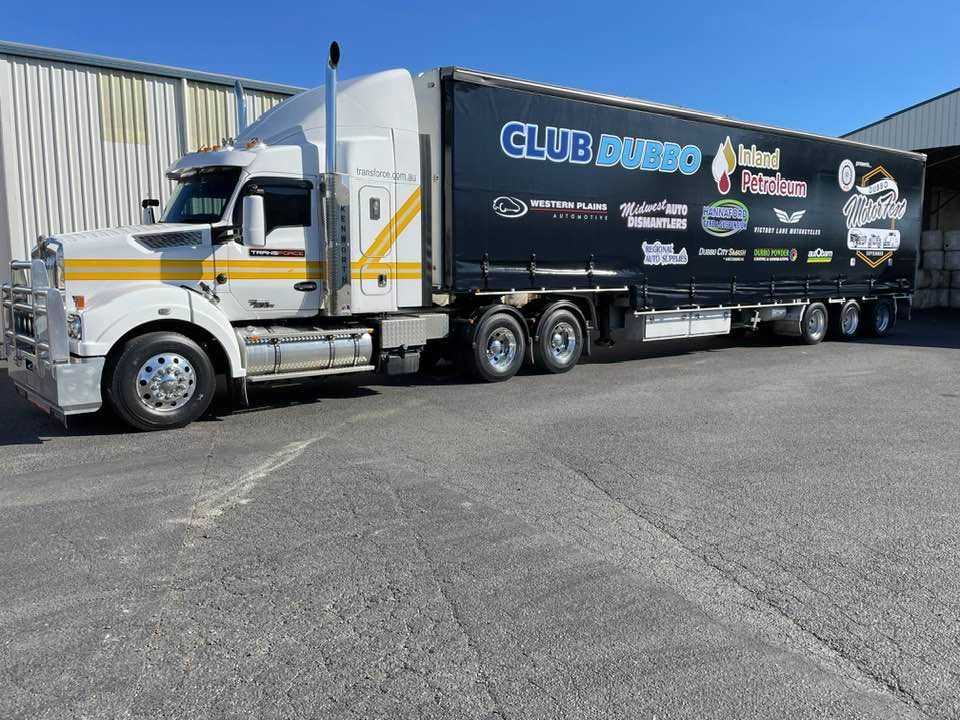 Club Express Semi Truck is Parked in a Parking Lot — Transforce in Broken Hill, NSW